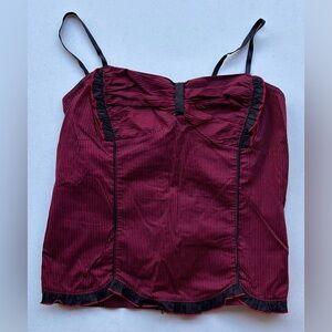 Morbid Threads Red and Black Striped Cami